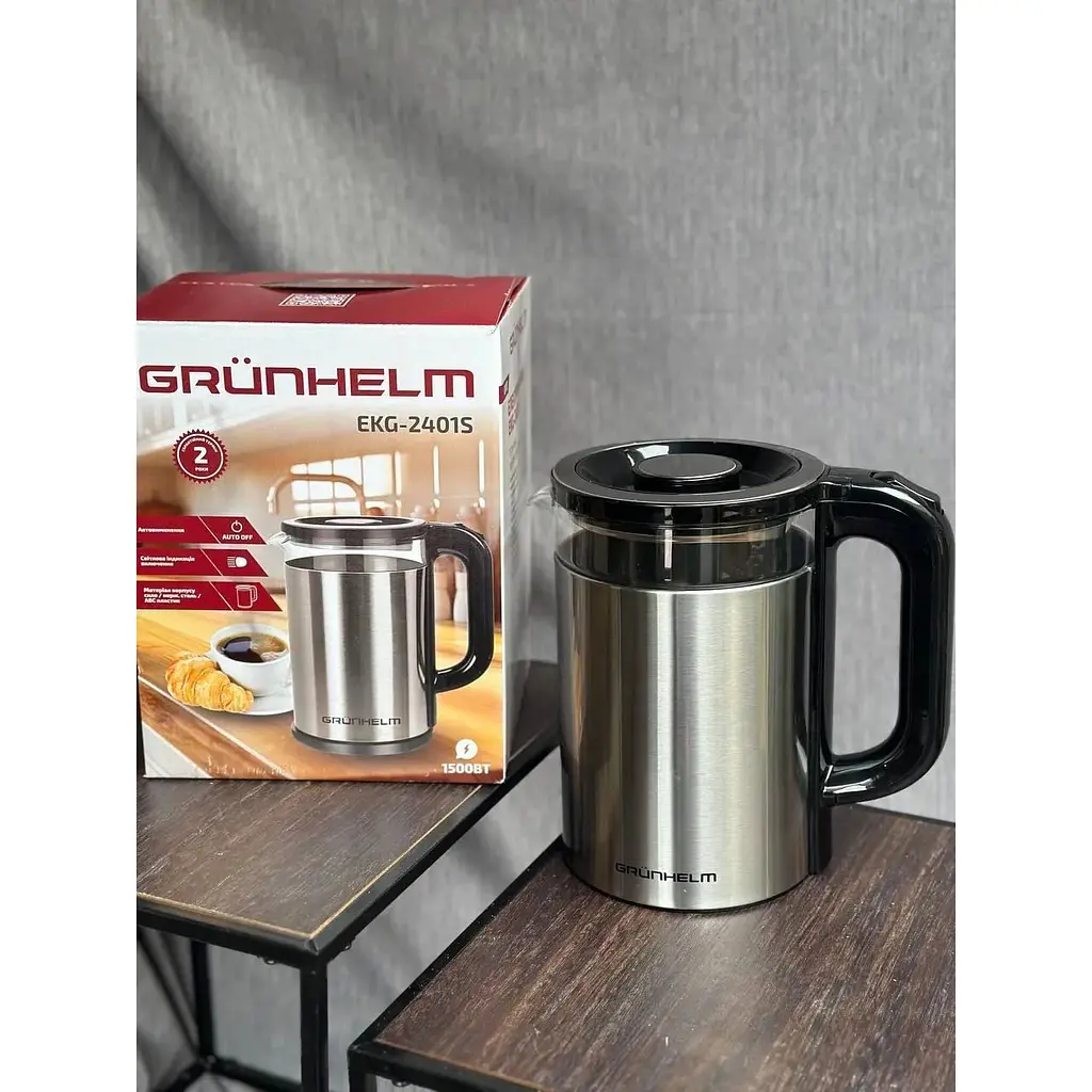 Электрочайник из нержавеющей стали с подсветкой LED Grunhelm EKG-2401S дисковый 1.8 л 1500 Вт - фото 7