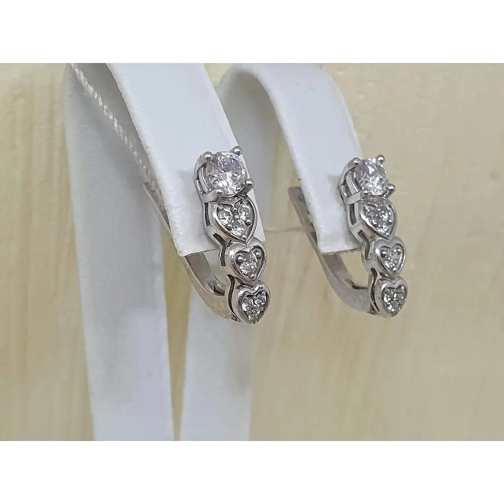 Срібні сережки Агні НАСОЛОДА з фіанітами. 2572/9Р-CZ - фото 3