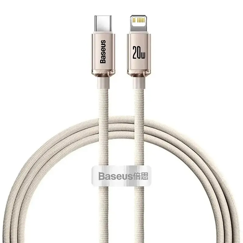 Кабель Baseus Crystal Shine Series Fast Charging Data Cable Type-C to iP 20W 1.2m Розовий