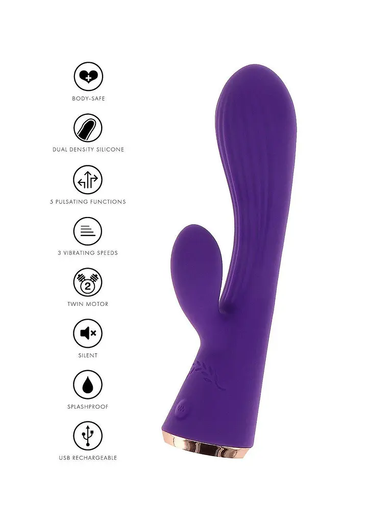 Вібратор-кролик ToyJoy Iris, 17.5 см (фіолетовий) - фото 3