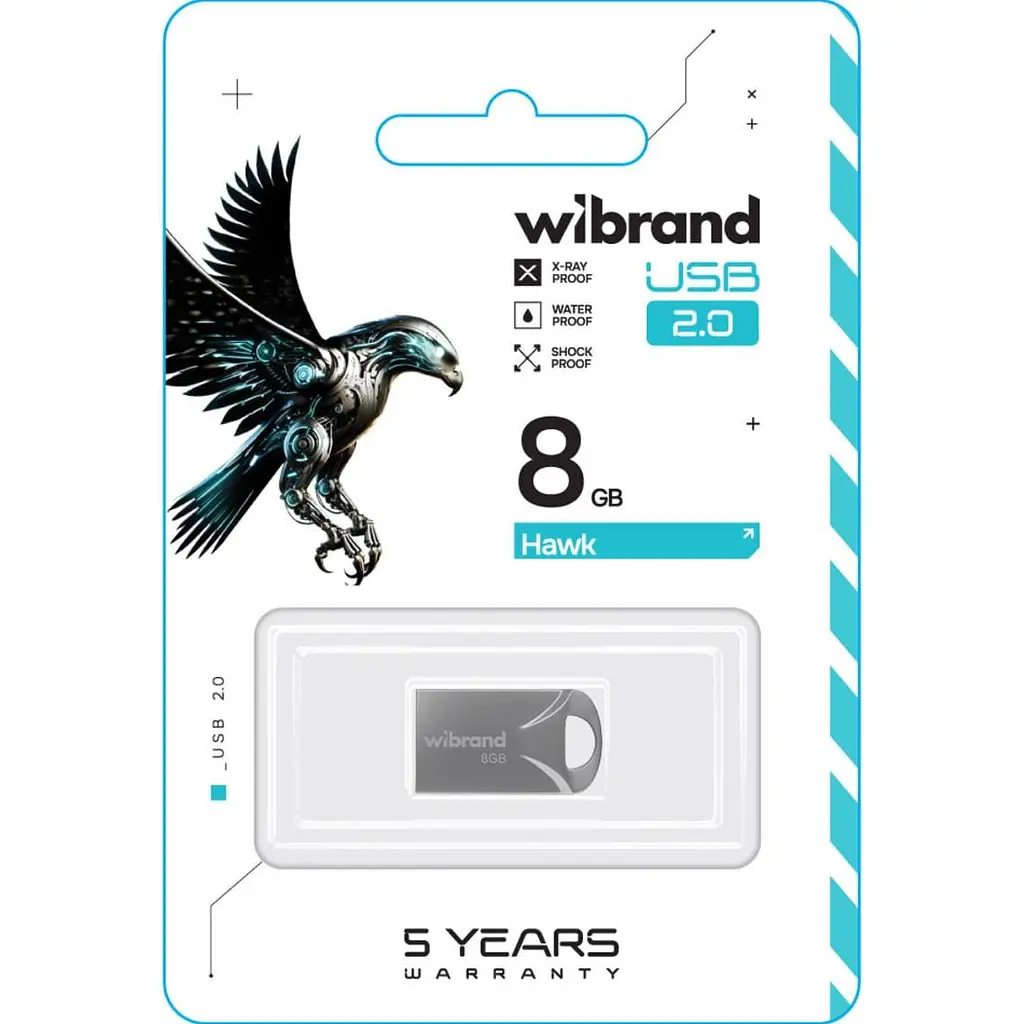 Flash Wibrand USB 2.0 Hawk 8Gb Silver - фото 2