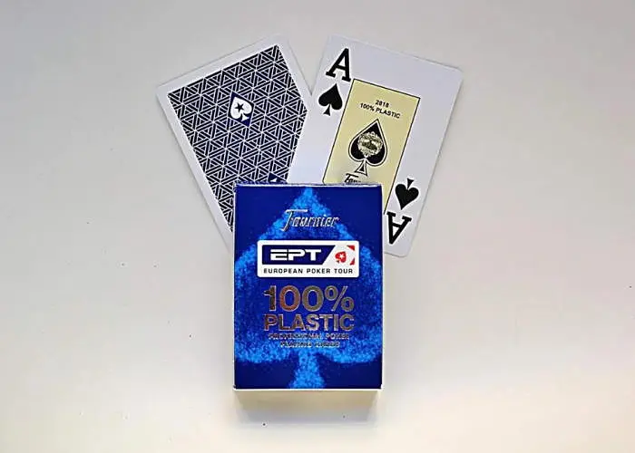 Карты игральные Fournier EPT 100% Plastic Jumbo Index (blue) (10018440) - фото 5