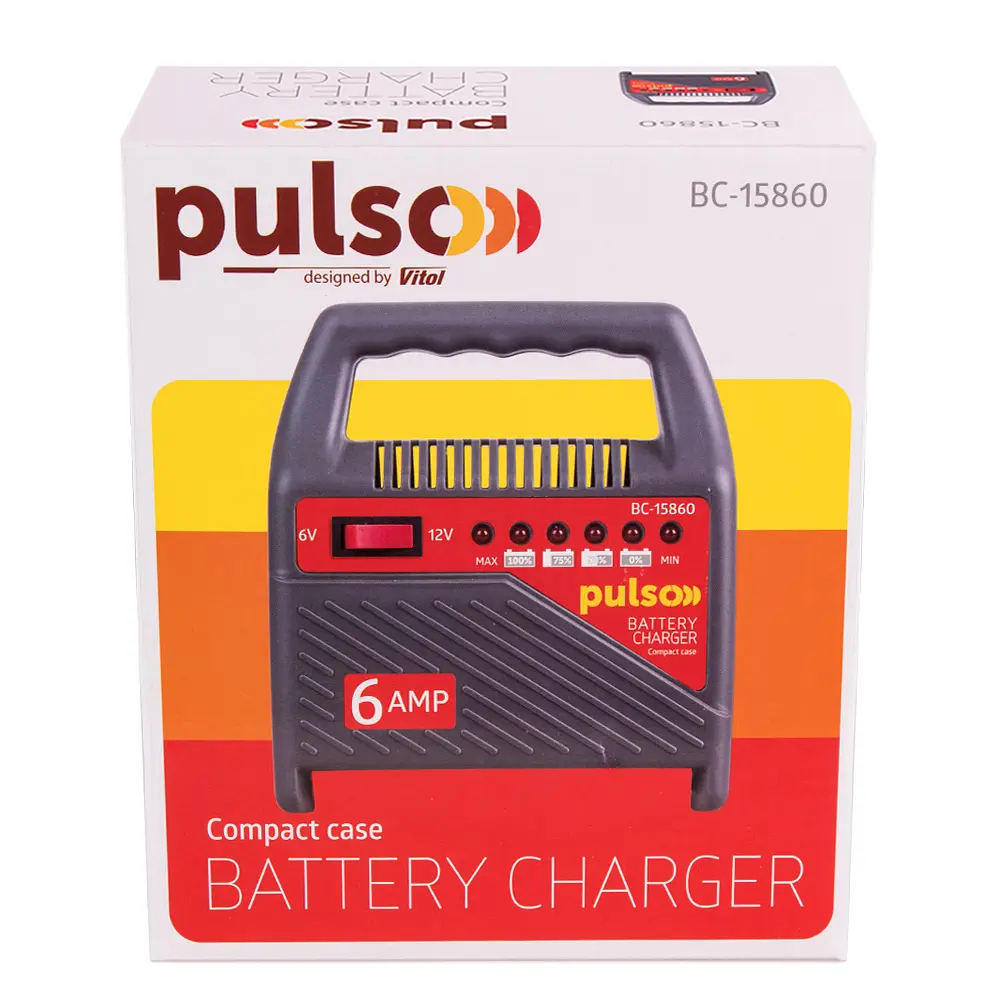 Зарядний пристрій автомобільний Pulso 6&12V/6A/15-80AHR (BC-15860) - фото 5