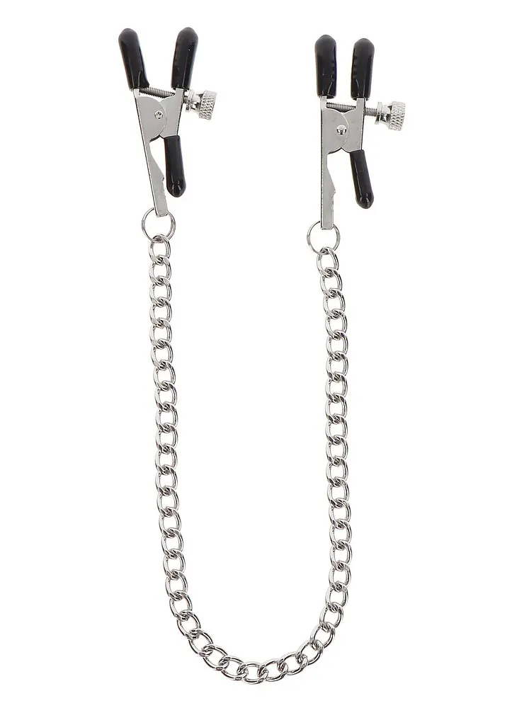 Затискачі для сосків Taboom Adjustable Clamps with Chain (сріблястий)