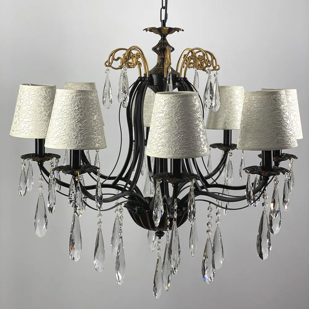 Хрустальная люстра с абажурами Line.F Количество ламп 5 - фото 6