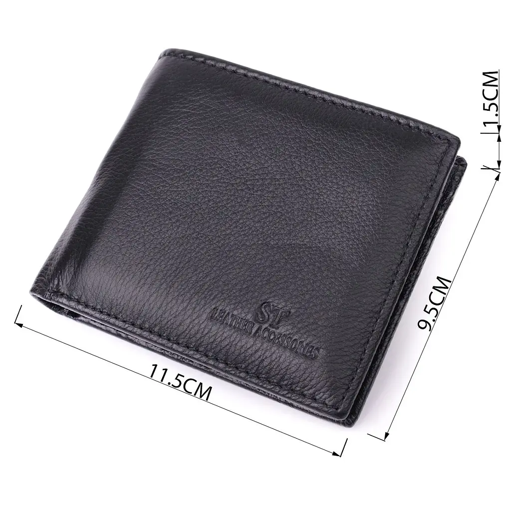 Шкіряне чоловіче портмоне із затискачем ST Leather 22481 чорний - фото 3