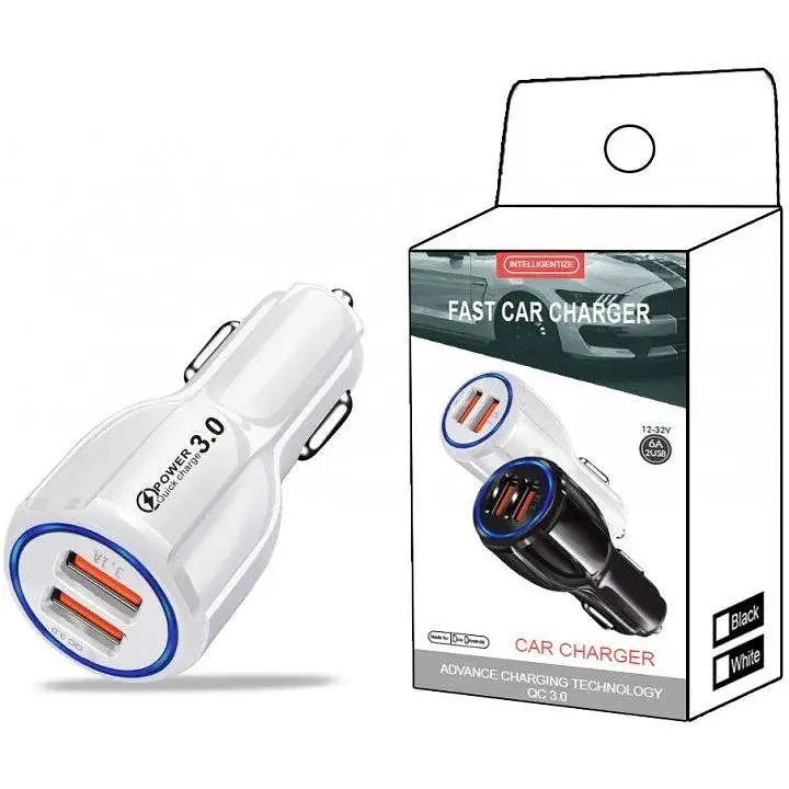 Зарядний пристрій Xiamen 2USB PD18W QC 3.0 White (050556) - фото 2