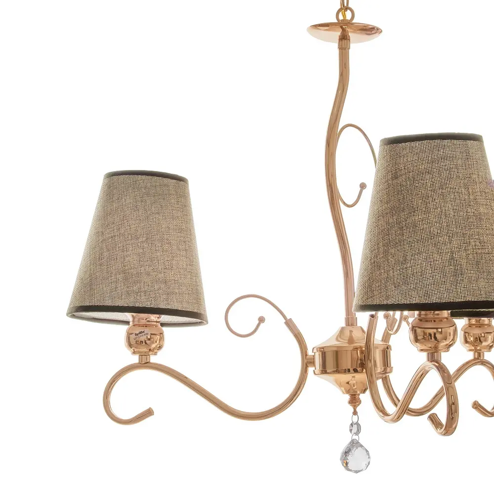 Люстра подвесная Brille прованс с абажуром E27 60W G (BKL-652S/3) - фото 2