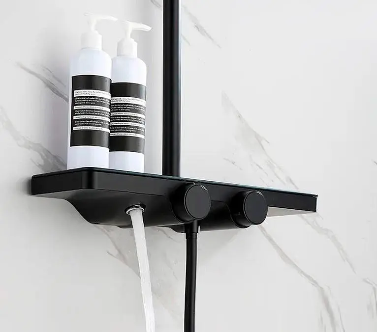 Душова система Dusel Bronx Thermostatic Black (233307000), Чорний матовий - фото 6