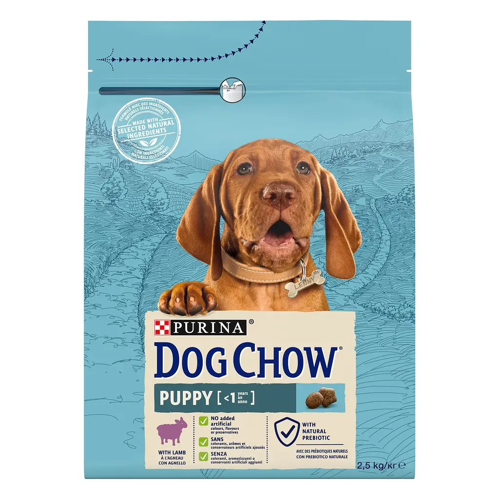 Сухий корм для цуценят Dog Chow Puppy <1, з ягням, 2,5 кг - фото 1