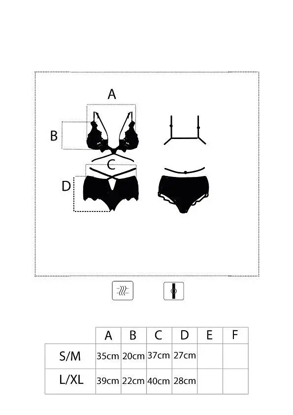 Комплект білизни Livco Corsetti Fashion Drezna LC 90733, L/XL (чорний) - фото 3