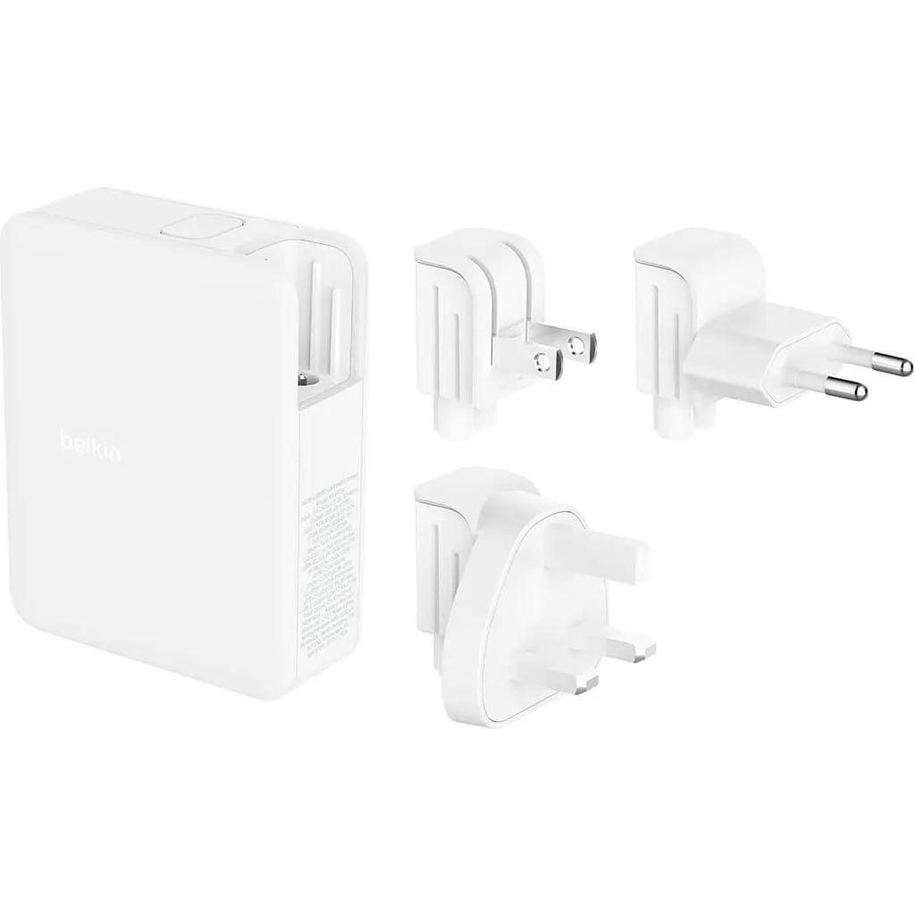 Зарядний пристрій BELKIN 140Вт 3хUSB-С GAN PD PPS, USB-A, білий (WCH014BTWH) - фото 4