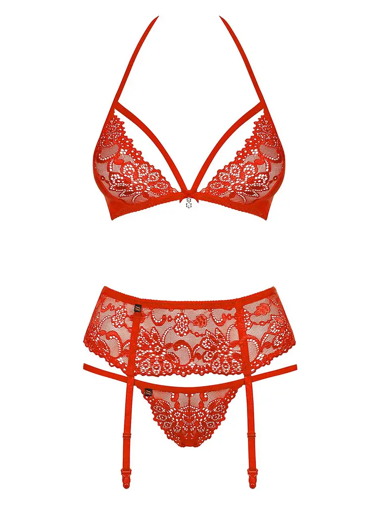 Комплект белья Obsessive 838-SEG-3 L/XL красный - фото 5