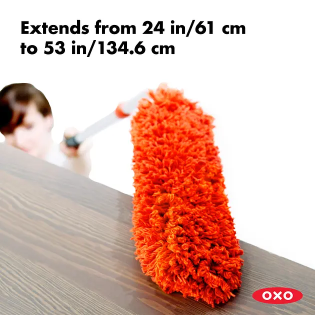 Швабра Oxo Good Grips для видалення пилу з регульованою ручкою біла з червоним (1334580) - фото 5