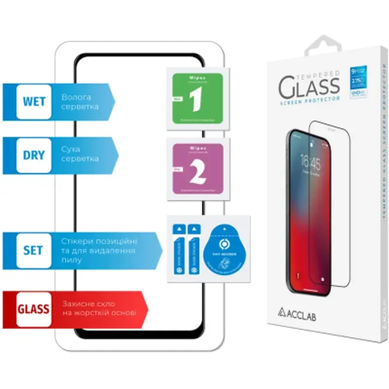 Скло захисне ACCLAB Full Glue Xiaomi Redmi Note 9T (1283126510571) - фото 6