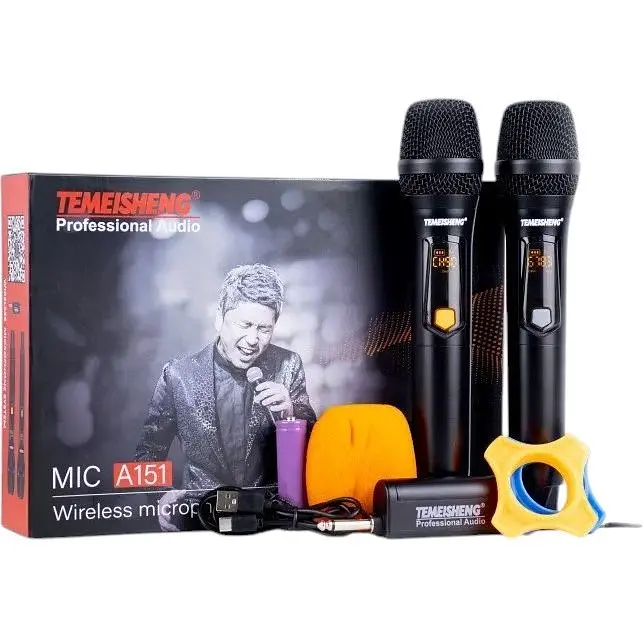 Беспроводной микрофон 2 в 1 Temeisheng А151 с универсальным ресивером черный (42614-A151_1488) - фото 2