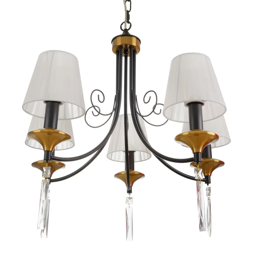 Люстра подвесная Brille с абажуром в спальне Е14 40W G (BKL-722S/5) - фото 2