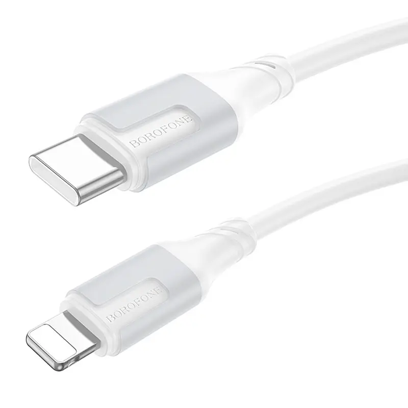 Дата кабель Borofone BX101 Creator 27W Type-C to Lightning (1m) White - фото 2