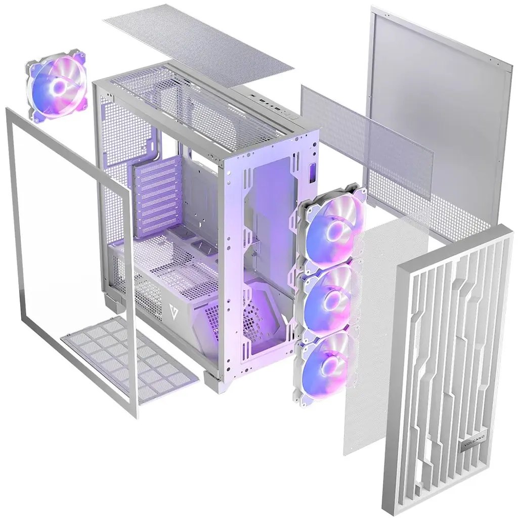 Корпус Modecom VOLCANO PERUN APEX ARGB MIDI WHITE 4x140 мм fans USB 3.0x2+TYPE-C без БЖ ATX (AT-PERUN-4F-ARGB-20-00000) - фото 2