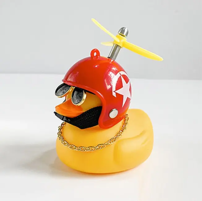 Автомобільна качка з шоломом та кріпленням Funny Ducks Red White 2 9990