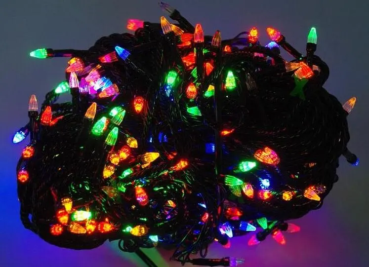 Светодиодная гирлянда Конус 240 LED гирлядная 5х0.6м от сети Новогодняя гирлянда для украшения дома Цветная - фото 3