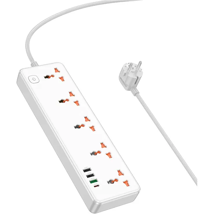 Мережевий фільтр Hoco AC14A White EU [99141] - фото 3