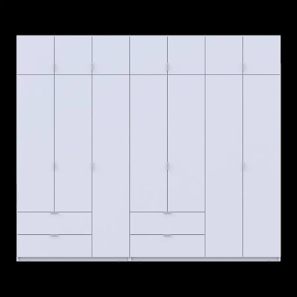 Розпашна Шафа для одягу Doros Лукас Білий 3+4 ДСП 280х50х240 (42005118) - фото 5