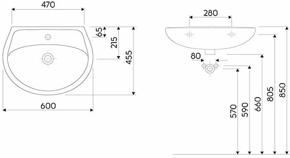 Раковина Kolo Idol 60x45 M1116000U - фото 2