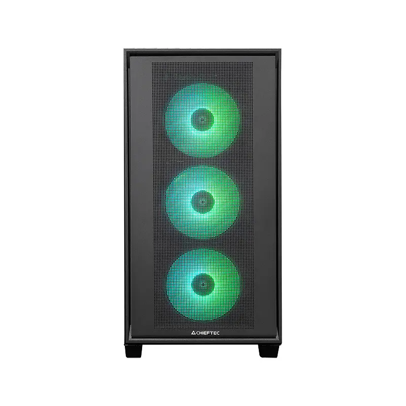Корпус Chieftec Gaming Hunter 3 без БЖ 2xUSB3.0 1xUSB3.2 Gen2 Type-C 4x120мм ARGB VGA 425мм LCS ready TG Side panel EATX чорний - фото 3