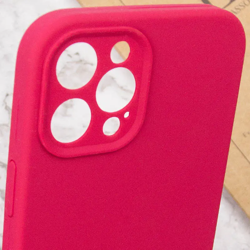 Чохол Silk Full Camera Protective (AA) NO LOGO для Apple iPhone 12 Pro Max (6.7") Червоний / Rose Red - фото 6