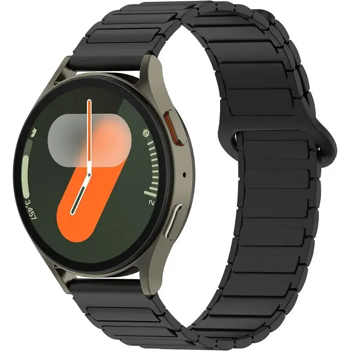 Ремінець DK CDK для Samsung Watch4 Classic (R880 / R885) 42mm 20mm Silicone Shaped Magnetic (018822) (black) - фото 3