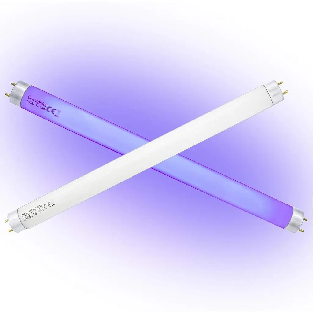 COOSPIDER 2-Pack T8 F10 U/V BL 10W Сменная лампочка CFL Люминесцентная прямая трубка 13 дюймов - фото 2
