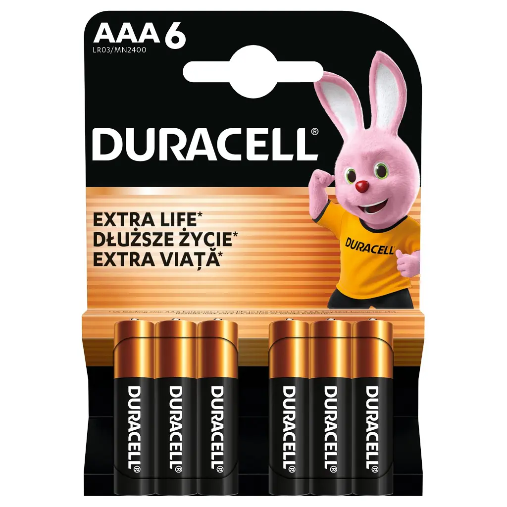 Батарейка Duracell AAA лужні 6 шт. в упаковці (5000394107472 / 81483511) - фото 2