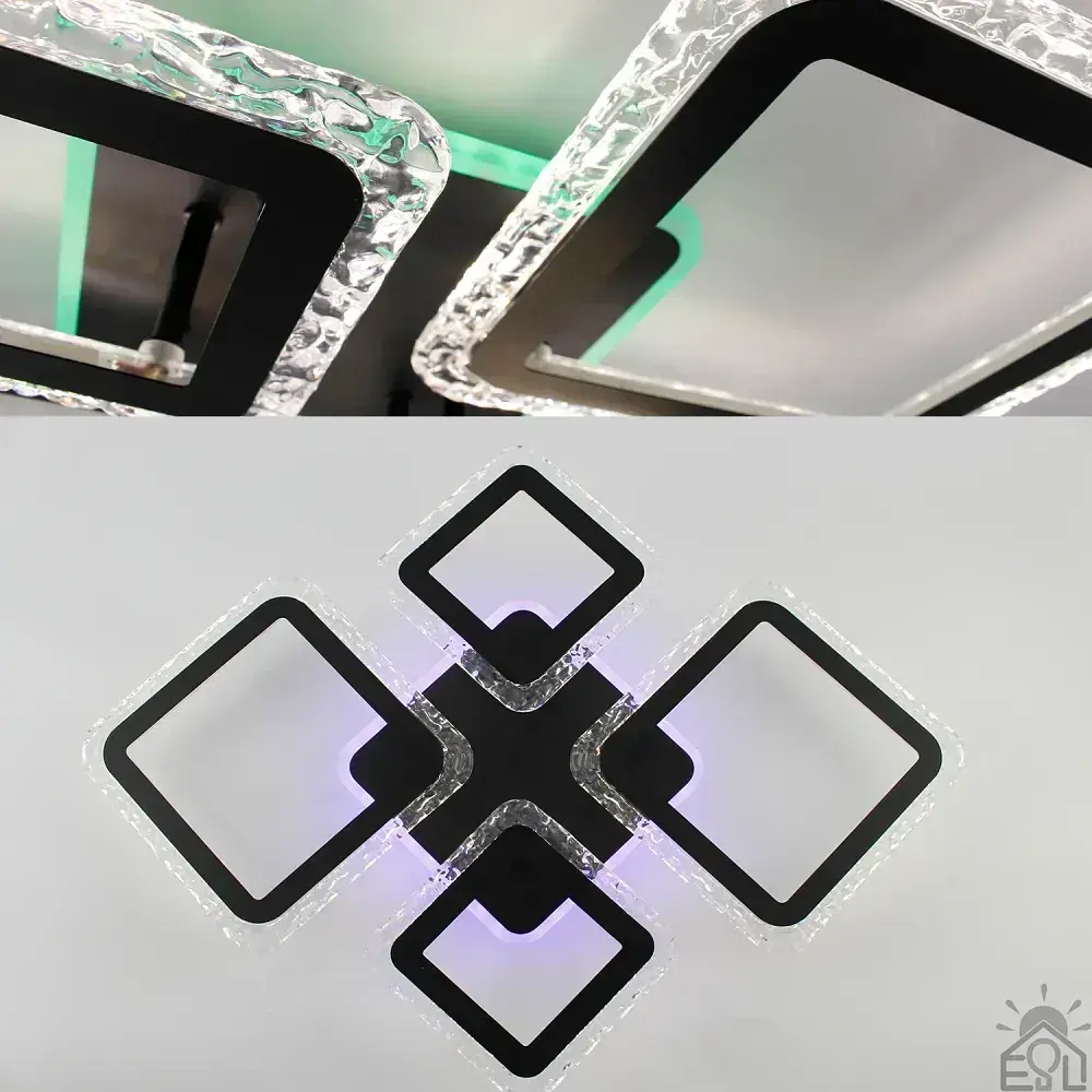 Смарт люстра керована світлодіодна OVAL ICE RGB 5S 75 Вт 725x500x93 мм Чорна ESLLSE - фото 4