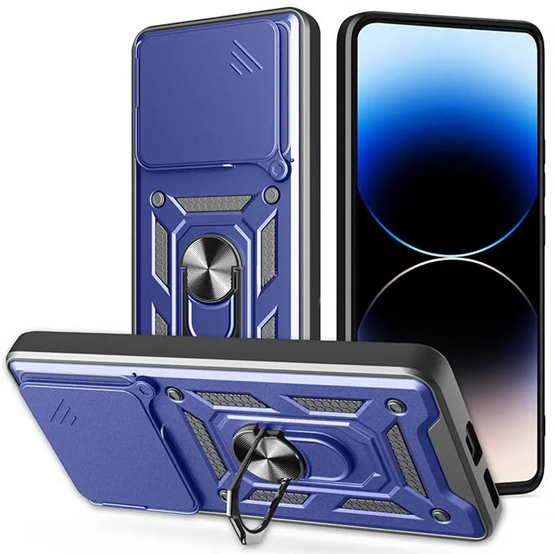Чехол Ummi Camshield Serge Ring для Xiaomi Poco M7 Pro 5G Синий/Navy - фото 3
