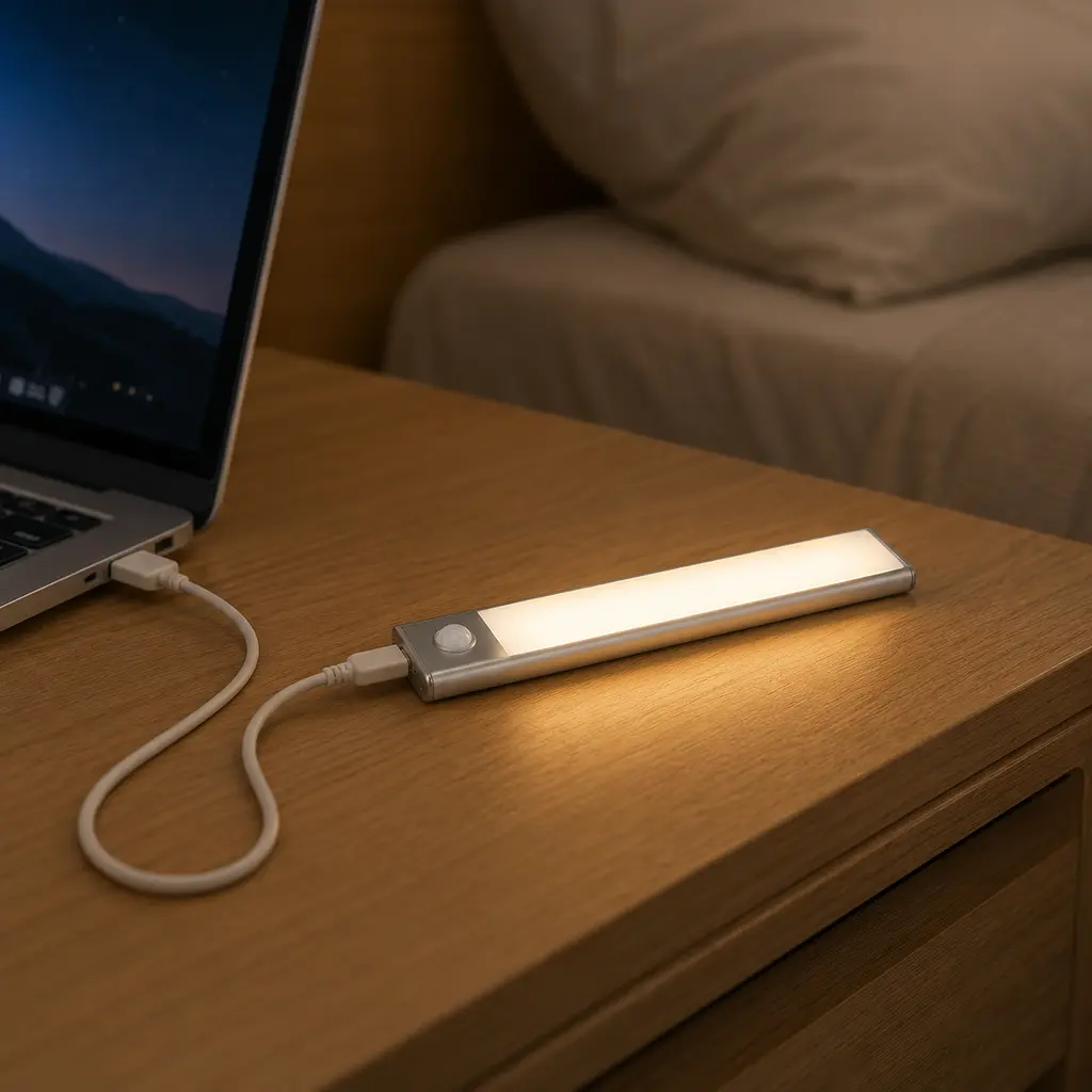 Портативна лампа із сенсором 20 см USB HYSS 200 / Меблевий світильник із сенсором / Світильник із магнітом - фото 3