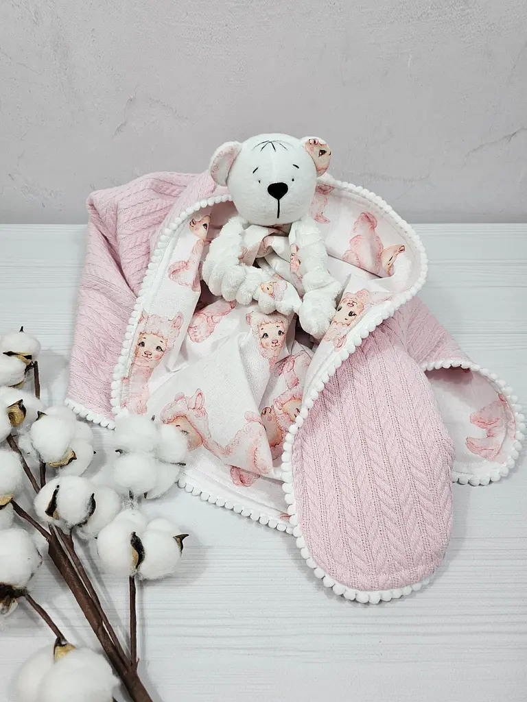 Набір для немовлят з пледом та комфортером a.l.babybox Альпака