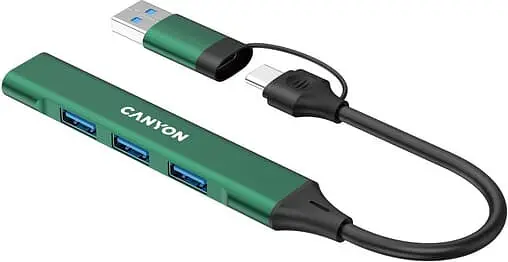 USB-C хаб Canyon DS-02 4in1 Green (CNS-TDS02GR) UA