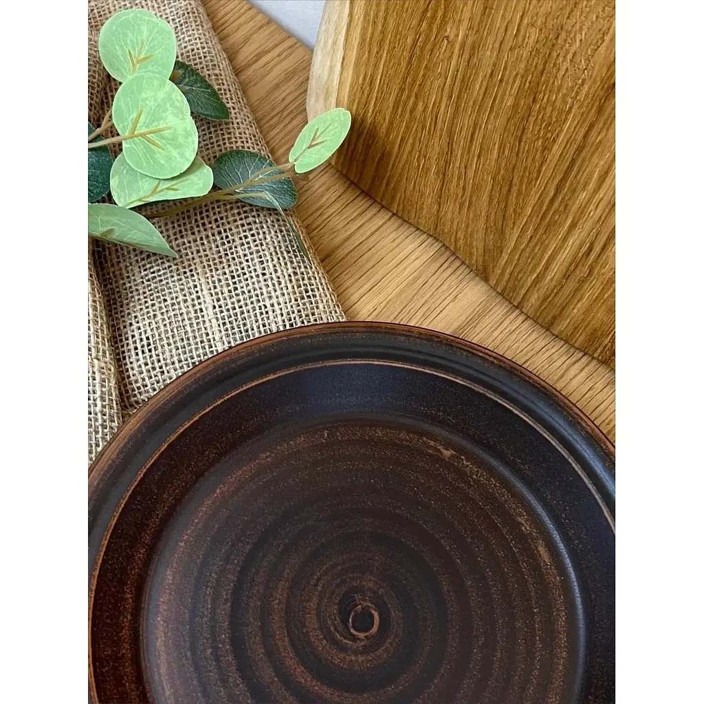 Тарілка 24 см керамічна (глиняна) Гладка - фото 3