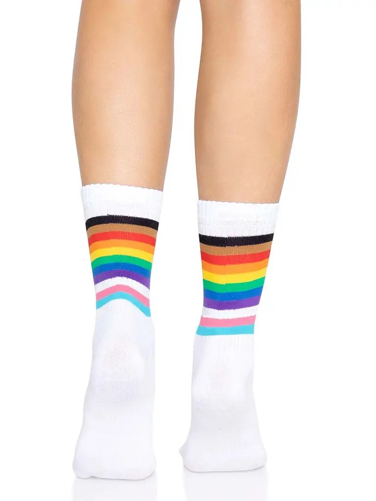 Шкарпетки жіночі в смужку Leg Avenue Pride crew socks Rainbow, 37–43 розмір - фото 2