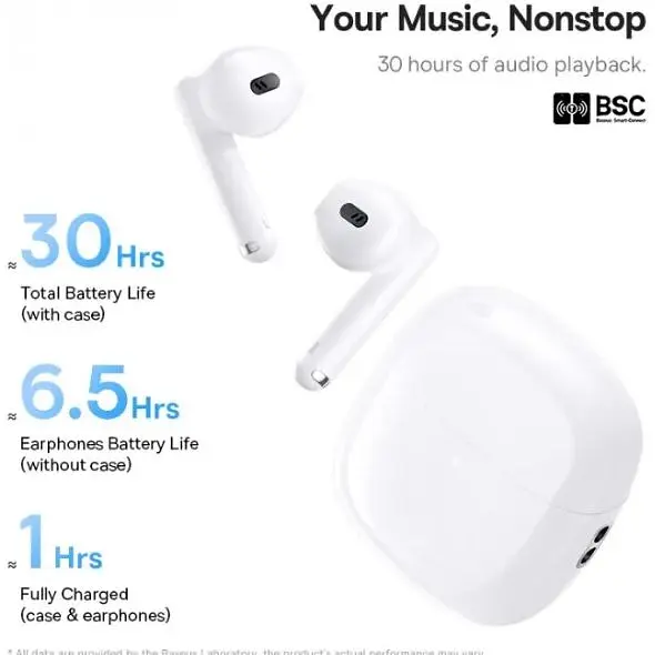 Бездротові навушники Baseus Bowie WX5 True Wireless Earphones A00051000213-00 White - фото 5