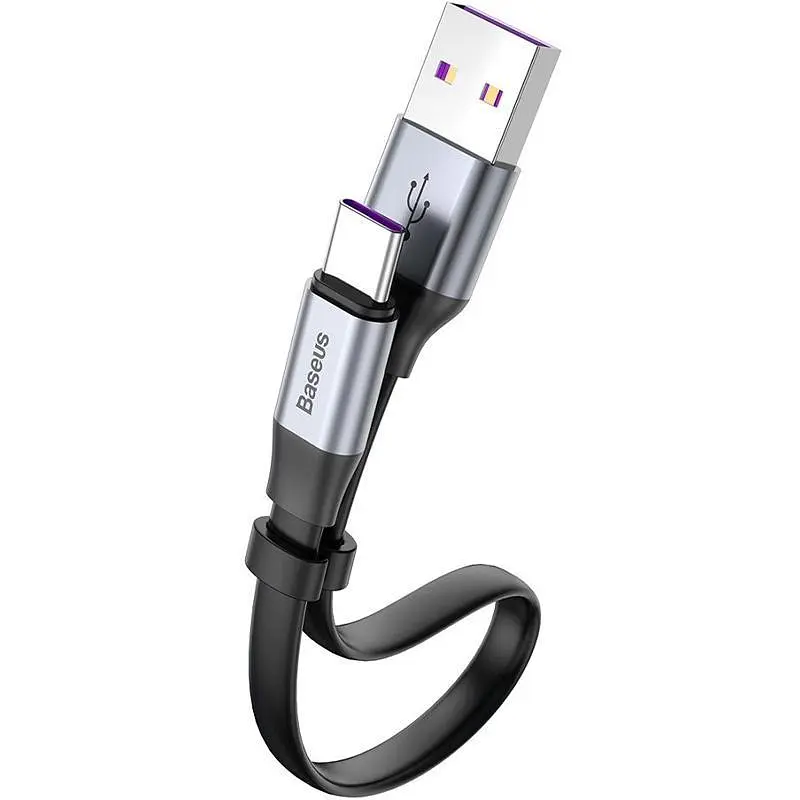 Кабель Baseus Simple HW Cable USB to Type-C 40W 0.23m CATMBJ-BG1 Black-Grey - фото 5