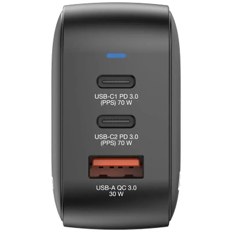 Зарядний пристрій Verbatim MiniGaN 70 W 3 ports (2xUSB-C/1xUSB-A) (32229) - фото 3