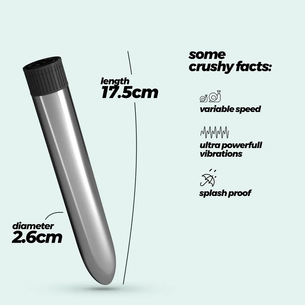 Вибратор Crushious Classic Vibe 17.5 см (серебристый) - фото 10