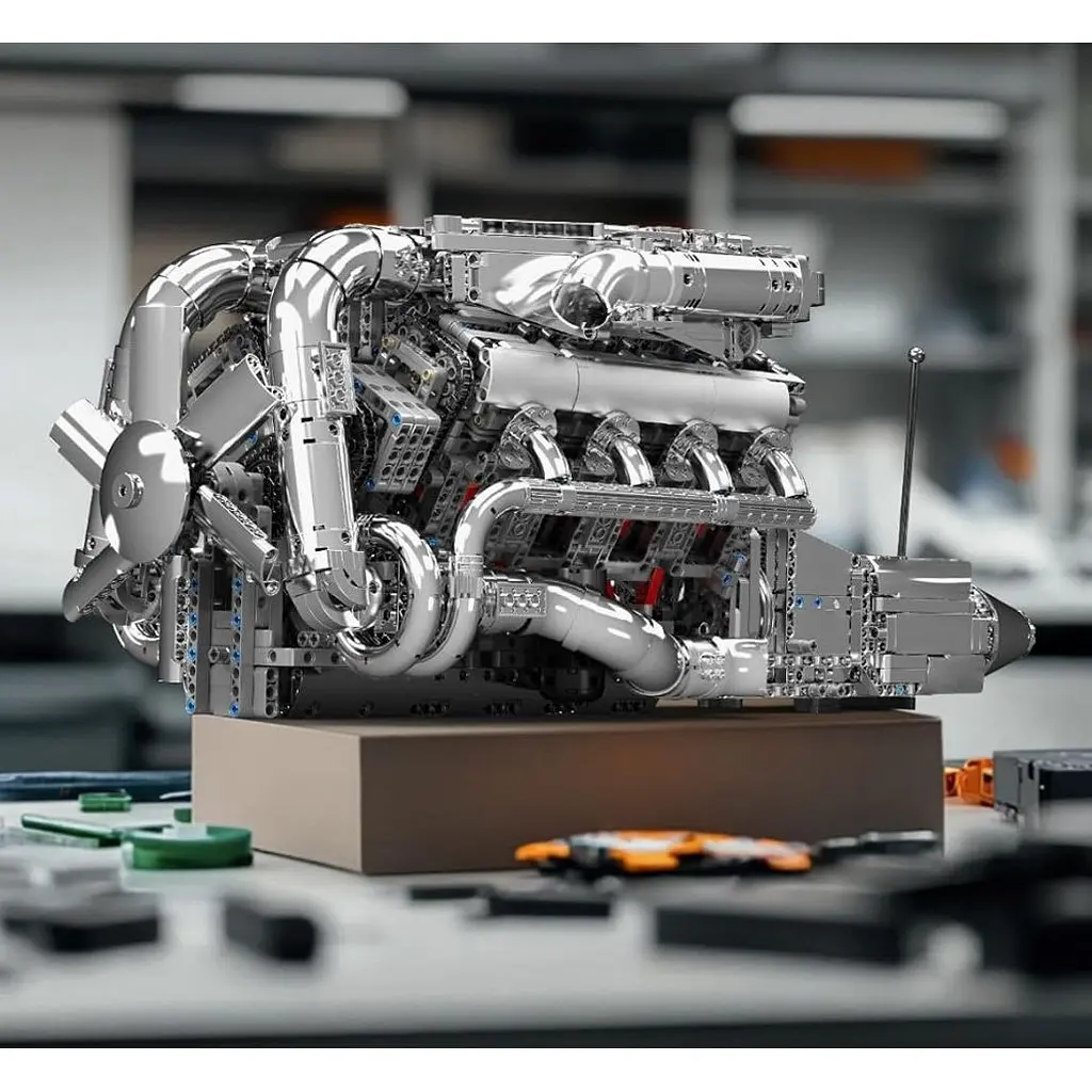 Конструктор Mould King Mking Двигун та коробка передач V8 Twin-Turbo (10168) [160730] - фото 6
