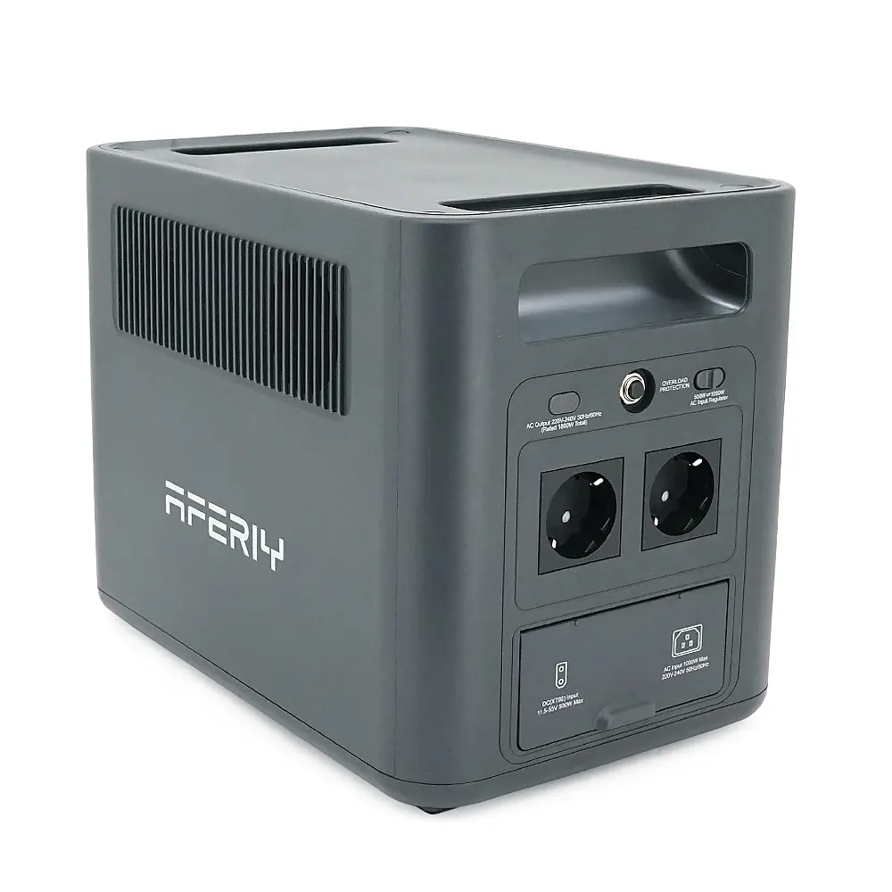 Портативная станция AFERIY AF-P180, LiFePO4 1024Втч. (max1800)Вт, XT60 MPPT 11.5-50В-20А(500W), 4xAC 220v. LED. 2-USB-A 18W , 2xType-C PD20+140Вт, DC+прикуриватель12В/10А, 100% заряд - 1,5 часа, 350*220*263 мм, 11.6kg - фото 3