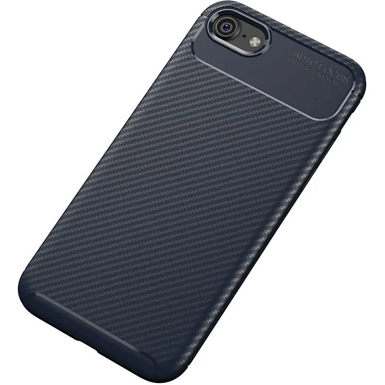 Чохол-накладка Toto TPU Carbon Fiber 1.5 mm Case Apple iPhone 7/8/SE 2020 Dark Blue - фото 2