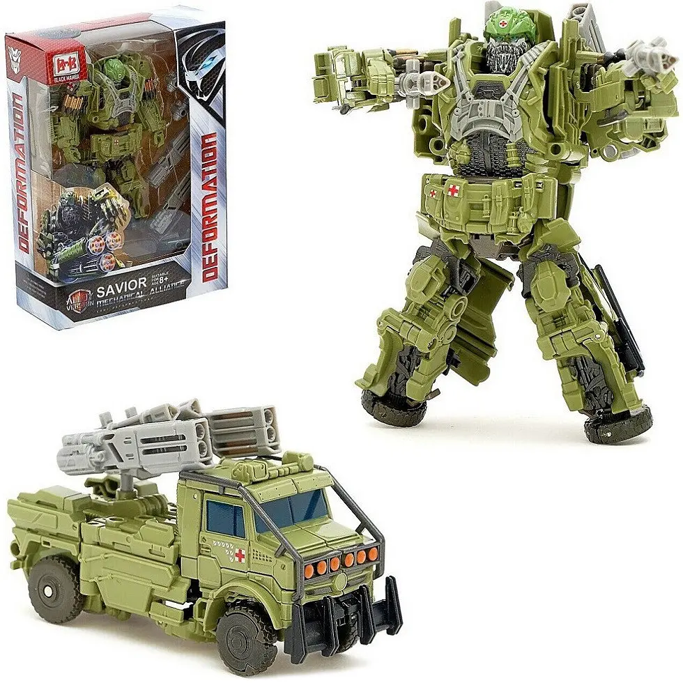 Іграшка робот-трансформер Hound Transformers автобот військовий робот для дітей висота 17 см - фото 4