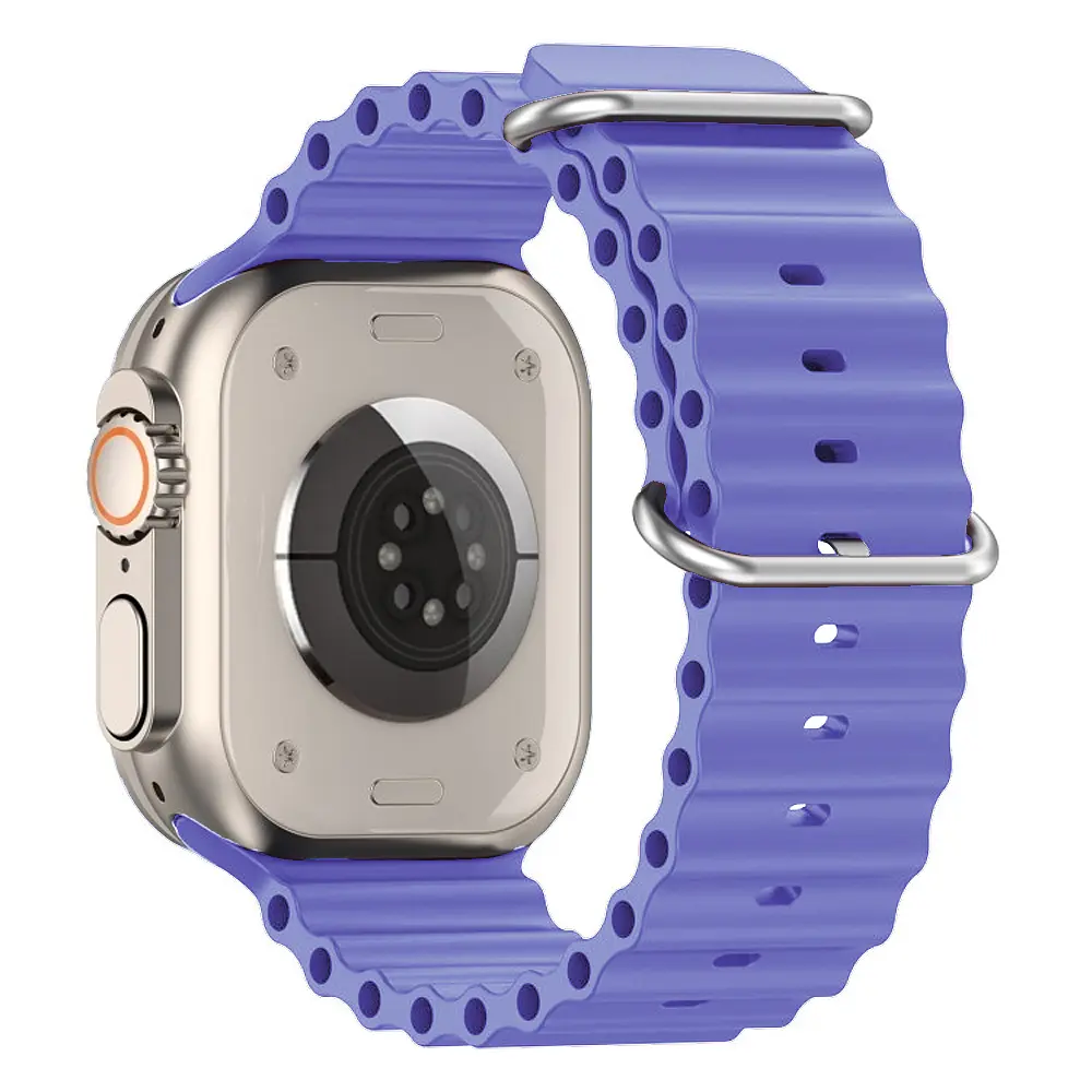 Силіконовий ремінець на смарт-годинник для Apple Watch 42,44,45,46,49 mm, Ocean Band, lilac, зі зручною застібкою, для годинника епл вотч, спортивний, ArmorStandart (ARM74246) - фото 3