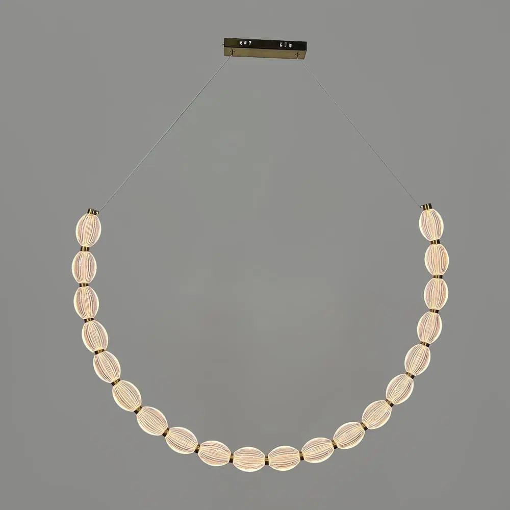 Дуговая Led люстра с 20 прозрачными рельефными шариками в корпусе 140 см Line F | Ст. MJ344-1400L AB+CL - фото 2
